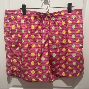 Lemon Lime Pink Men’s Swim Trunks